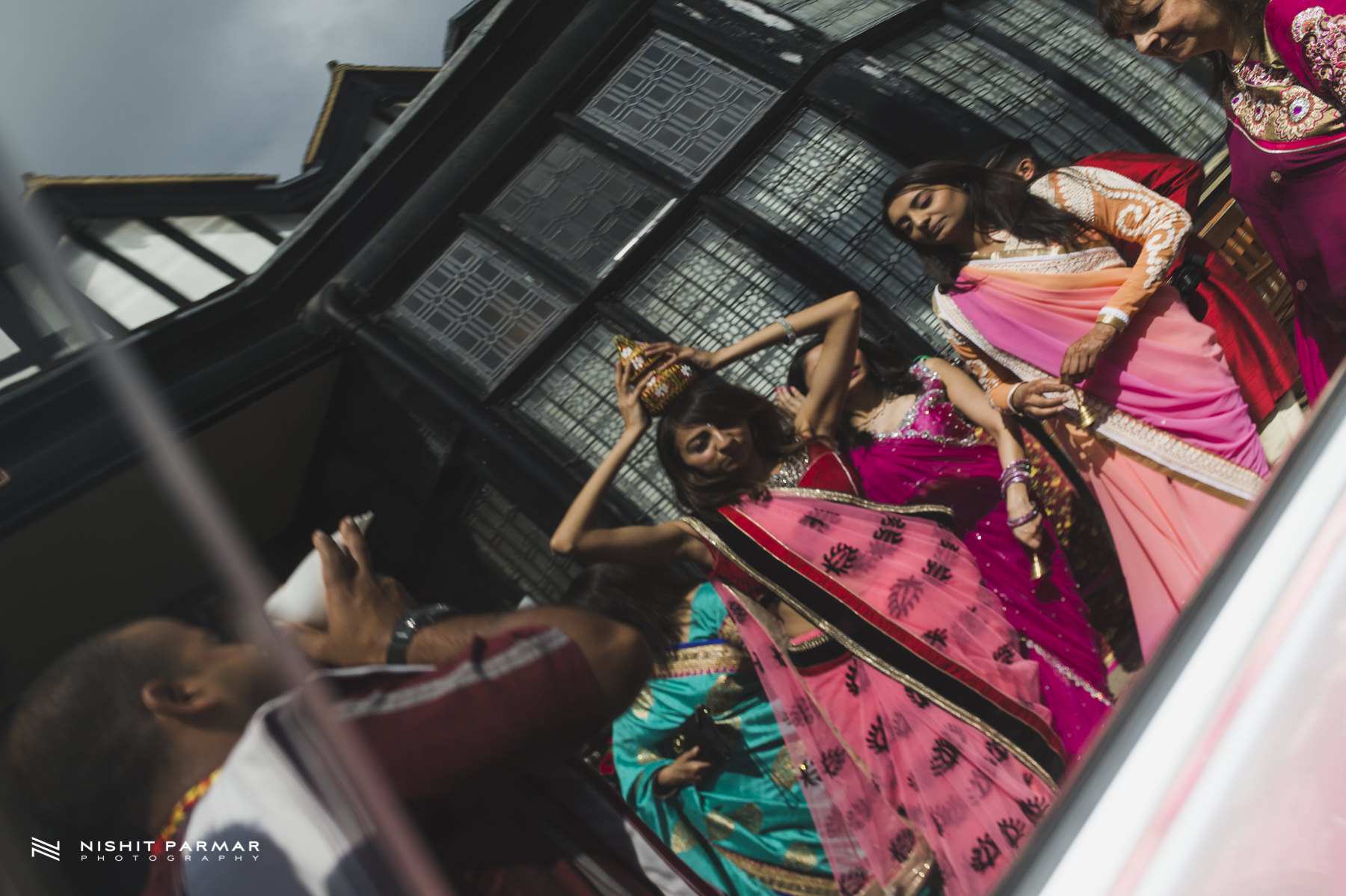 Bridal Party greeting Indian Groom