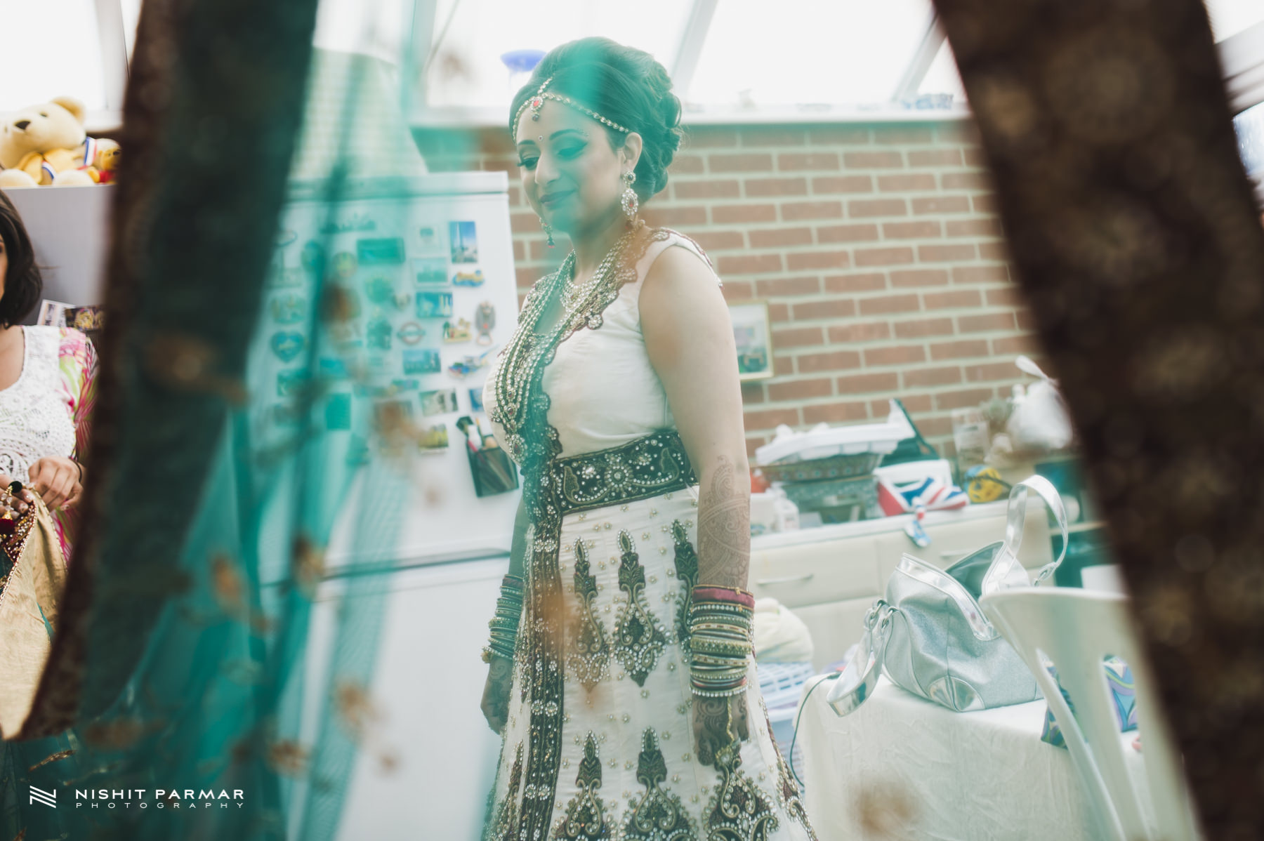 Bridal Portrait with her Wedding Dress