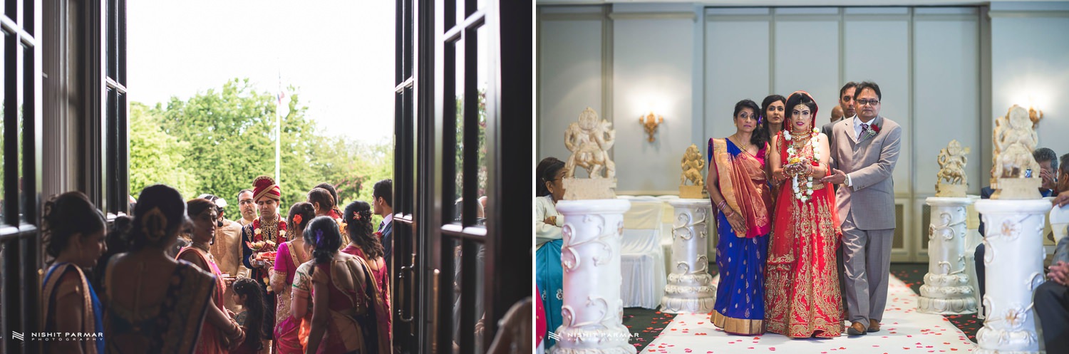 Oulton Hall Leeds Hindu Wedding Reception Asian Wedding Bride and Groom