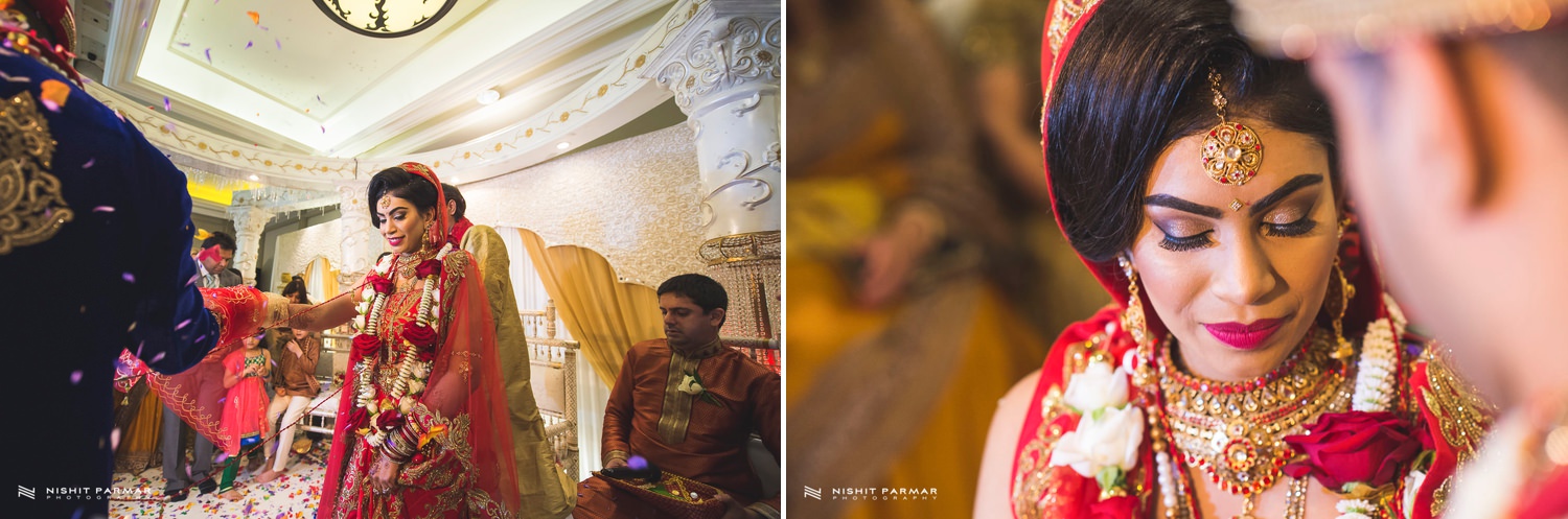 Oulton Hall Leeds Hindu Wedding Reception Asian Wedding Bride and Groom