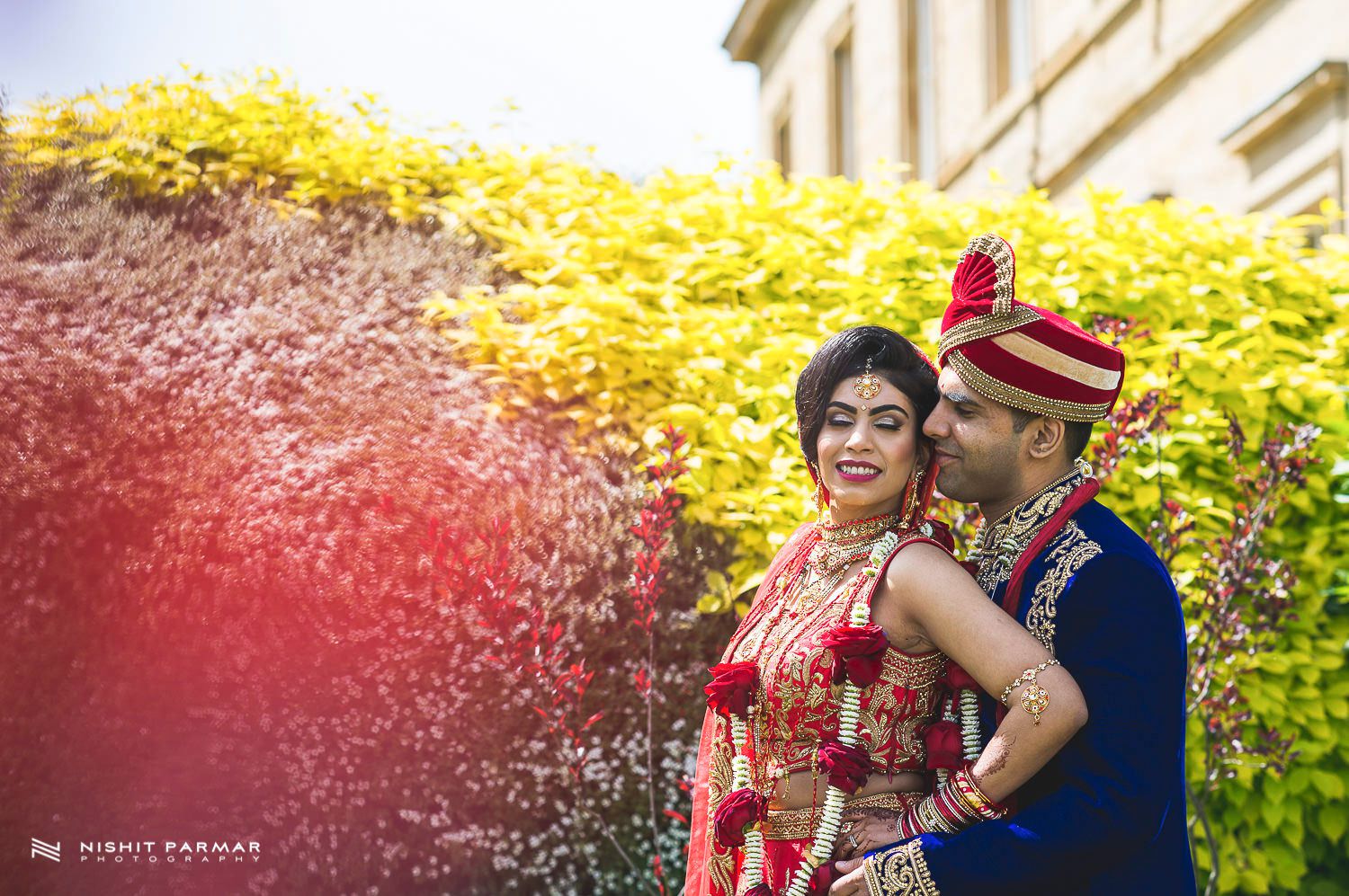 Oulton Hall Leeds Hindu Wedding Reception Asian Wedding Bride and Groom