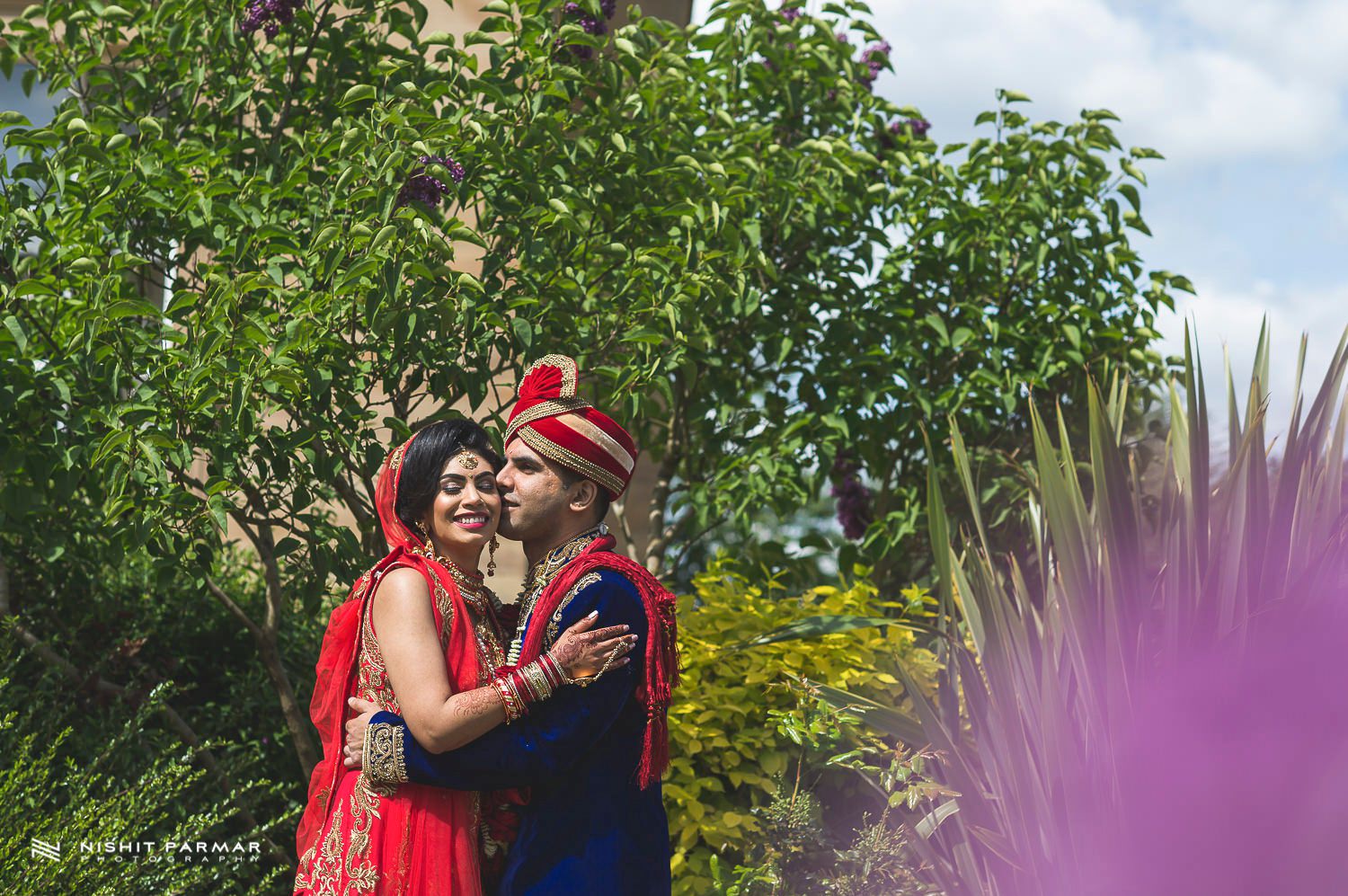 Oulton Hall Leeds Hindu Wedding Reception Asian Wedding Bride and Groom