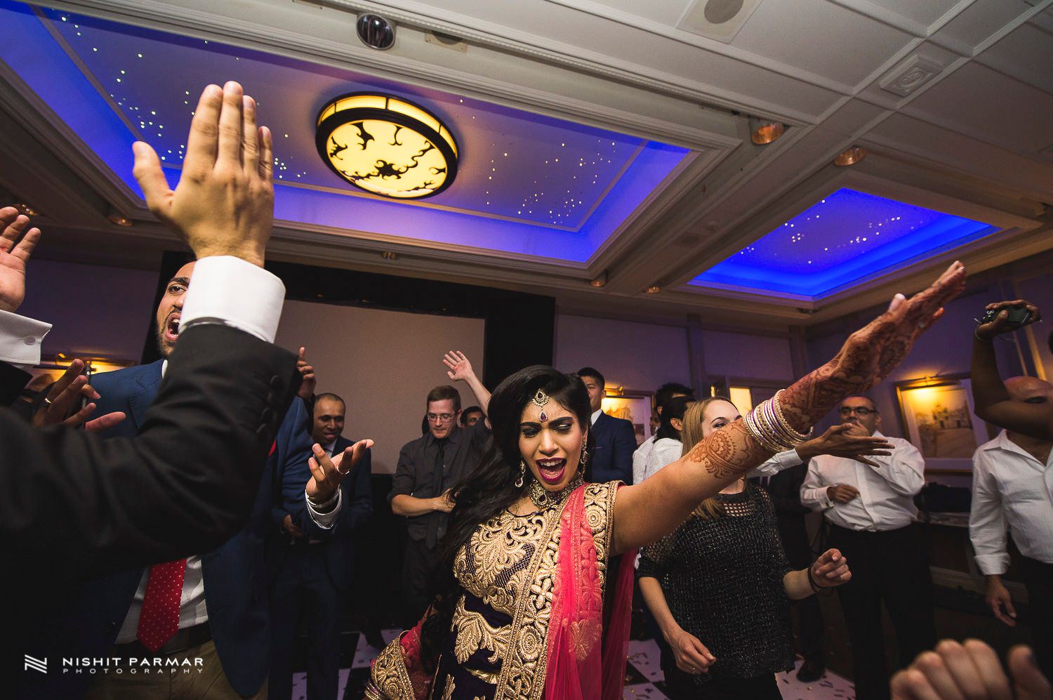 Oulton Hall Leeds Hindu Wedding Reception Asian Wedding Bride and Groom