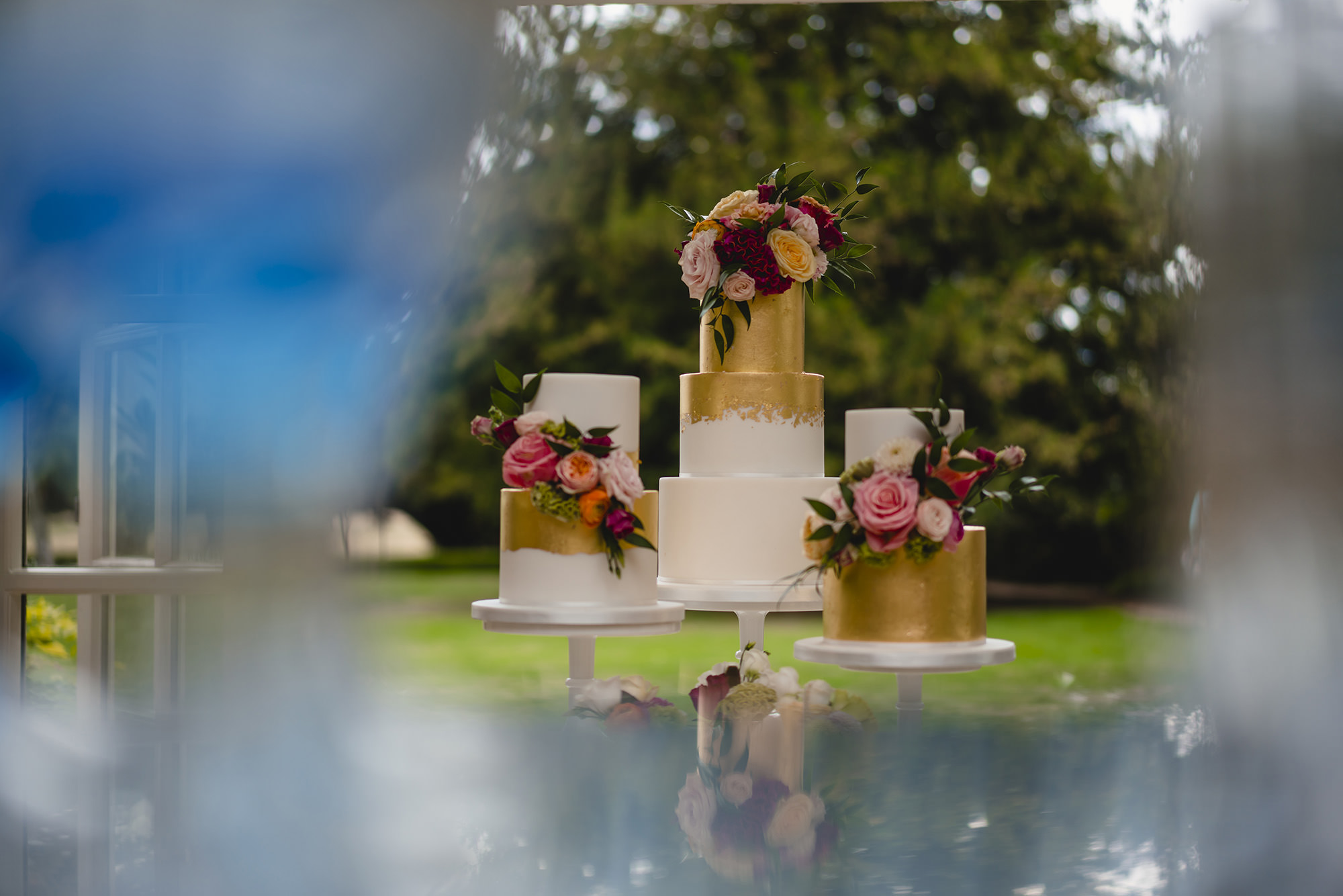 wedding cake details at stapleford park