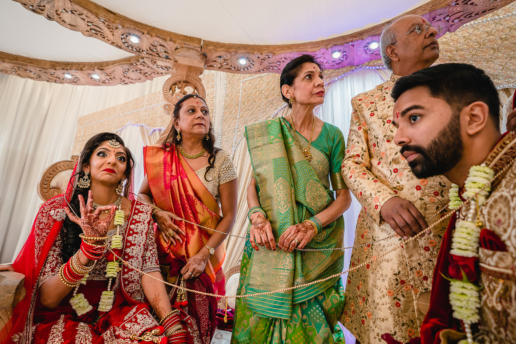 hindu wedding ceremony with family